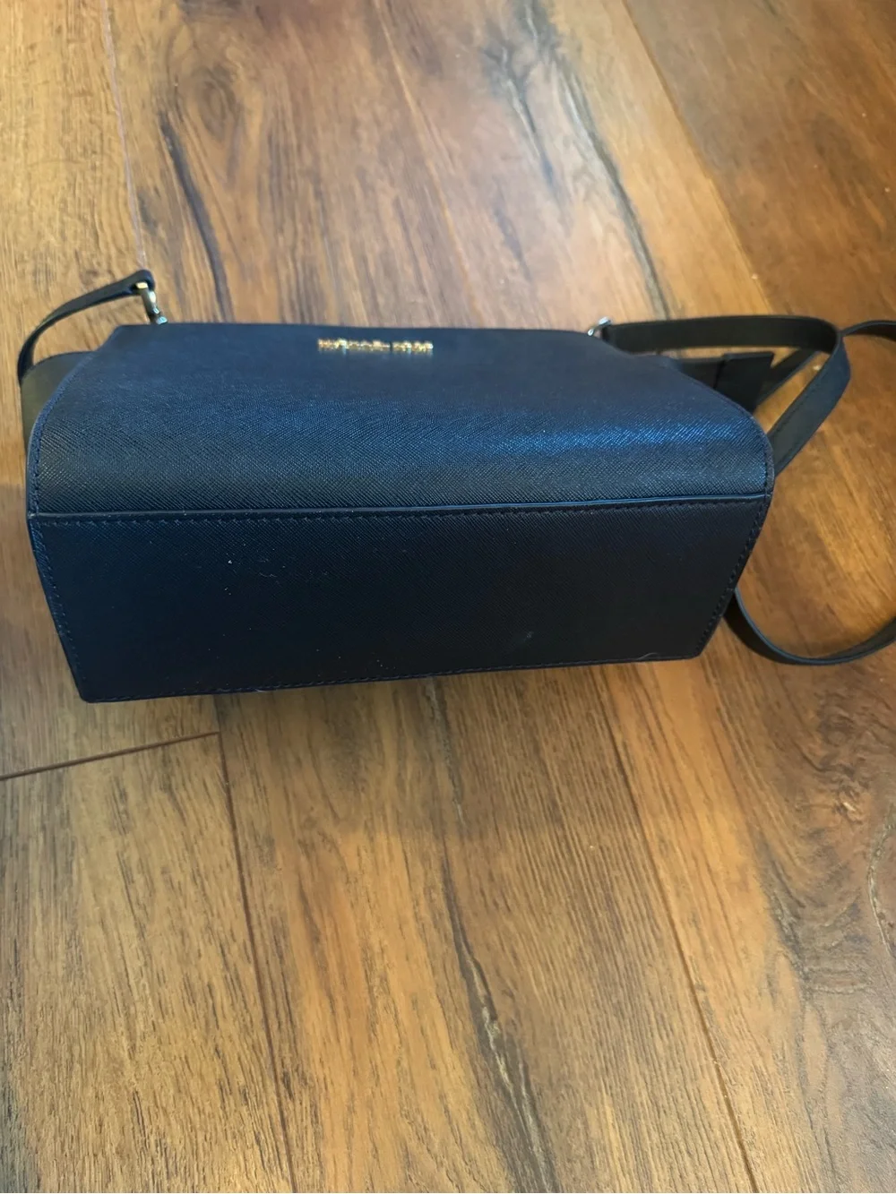 Michael Kors Black Leather Crossbody with Gold Hardware